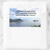 Psalm 69:30 Ik zal de naam van God prijzen... Rechthoekige Sticker (Tas)