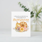 Psalm 69:30 Thanksgiving vers Pompoen Herfst Bloem Feestdagenkaart (Staand voorkant)
