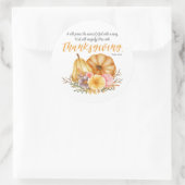 Psalm 69:30 Thanksgiving vers Pompoen Herfst Bloem Ronde Sticker (Tas)