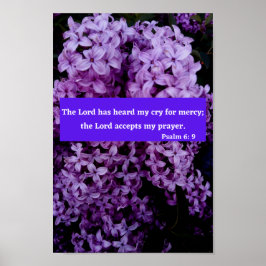 Psalm 6 Verse van de Floral Bijbel Poster