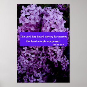 Psalm 6 Verse van de Floral Bijbel Poster