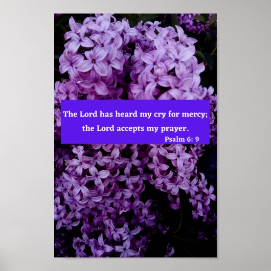 Psalm 6 Verse van de Floral Bijbel Poster (Voorkant)