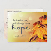 Psalm 71:14 Ik zal altijd HOPE Maple Leaves hebben Briefkaart (Voorkant / Achterkant)