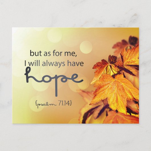 Psalm 71:14 Ik zal altijd HOPE Maple Leaves hebben Briefkaart (Voorkant)