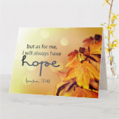 Psalm 71:14 Ik zal altijd HOPE Maple Leaves hebben Kaart (Gele Bloem)