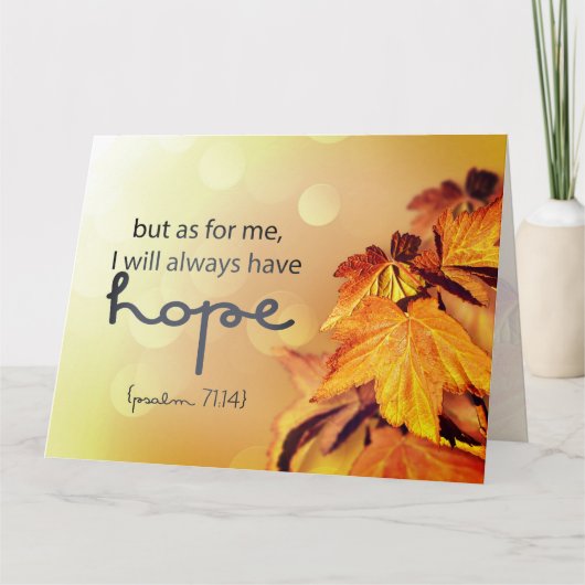 Psalm 71:14 Ik zal altijd HOPE Maple Leaves hebben Kaart (Voorkant)