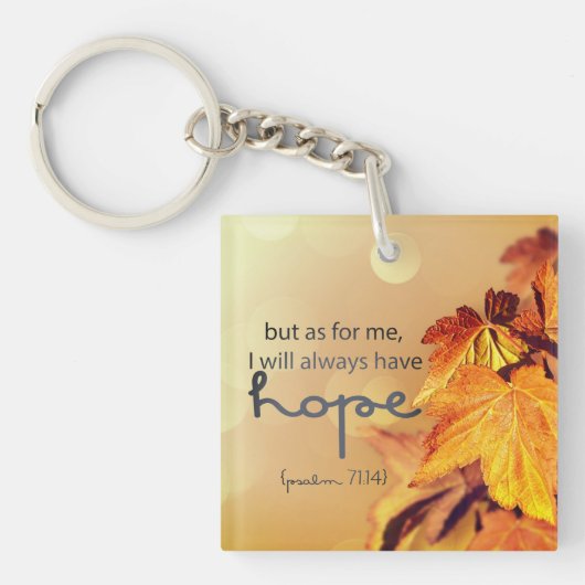 Psalm 71:14 Ik zal altijd HOPE Maple Leaves hebben Sleutelhanger (voorkant)