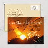 Psalm 72:19 Laat de aarde worden gearchiveerd met  Briefkaart (Voorkant / Achterkant)