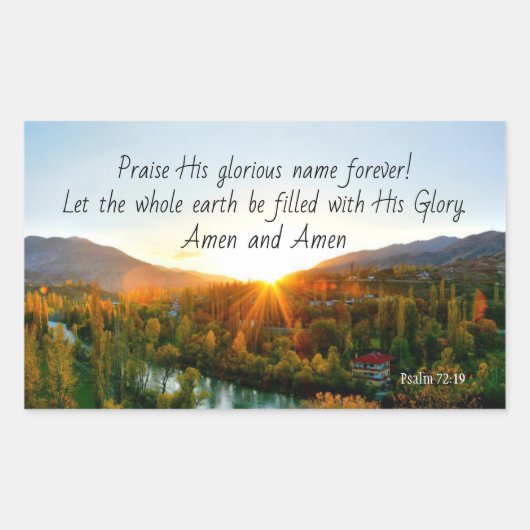 Psalm 72:19 Laat de aarde worden gearchiveerd met  Rechthoekige Sticker (Voorkant)
