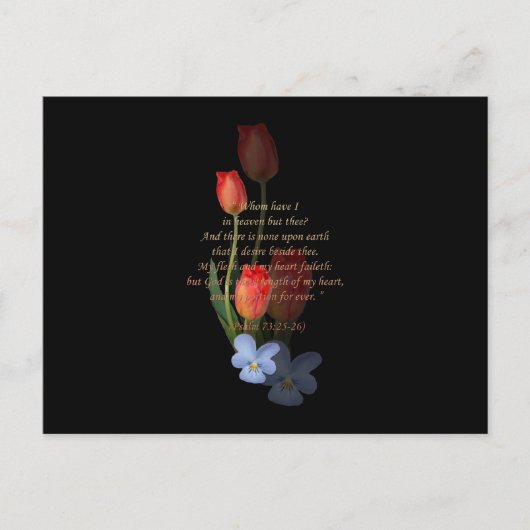 Psalm 73: 25-26 Tulpen Briefkaart (Voorkant)