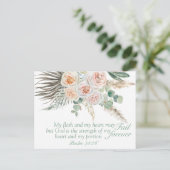 Psalm 73:26 Bijbelverse Motivatie Briefkaart (Staand voorkant)