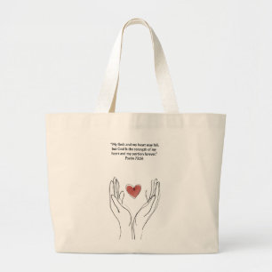 Psalm 73:26 Christelijke boodschappentas Gelovig Grote Tote Bag
