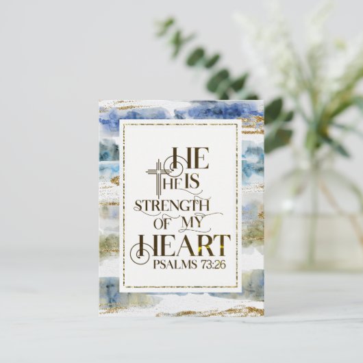 Psalm 73:26 Hij is de Sterkte van mijn hart Briefkaart (Staand voorkant)