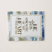 Psalm 73:26 Hij is de Sterkte van mijn hart Legpuzzel (Horizontaal)
