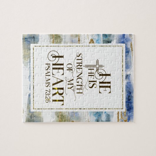 Psalm 73:26 Hij is de Sterkte van mijn hart Legpuzzel (Horizontaal)