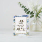 Psalm 73:26 Hij is de Sterkte van mijn hart Visitekaartje (Staand voorkant)