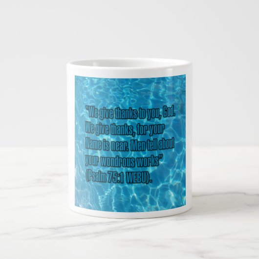 Psalm 75:1 WEBU Mug Grote Koffiekop (Voorkant)