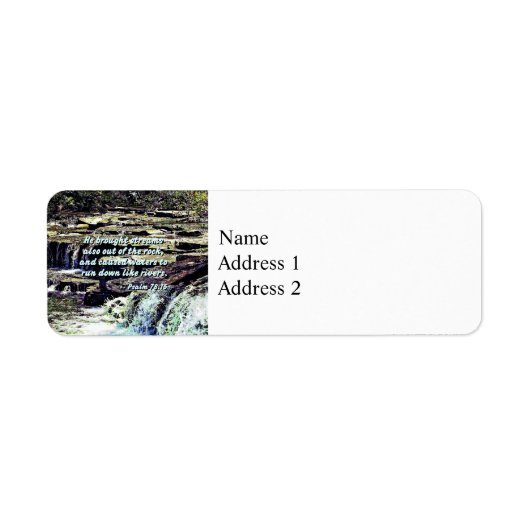 Psalm 78-16 - Hij droogte de straten ... Etiket (Voorkant)