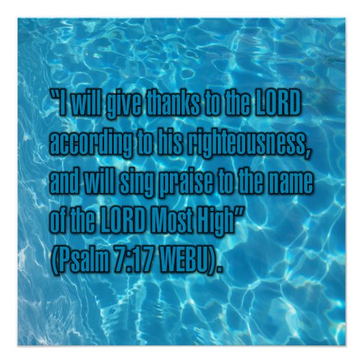 Psalm 7:17 WEBU Perfect Poster (Voorkant)