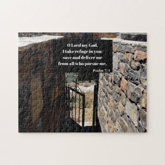 Psalm 7:1 God is mijn toevlucht Bijbelvers Legpuzzel (Horizontaal)