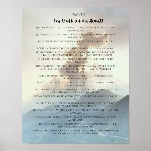 Psalm 81, hardop naar God onze kracht Poster (Voorkant)