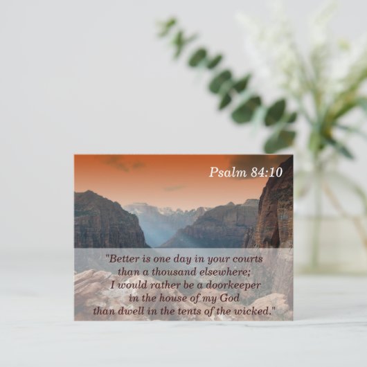 Psalm 84:10 Schriftgeheugenkaart Briefkaart (Staand voorkant)