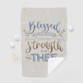 Psalm 84:5 - Gezegeld is het Man Golfhanddoek (Insitu)