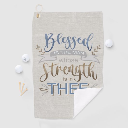 Psalm 84:5 - Gezegeld is het Man Golfhanddoek (Insitu)