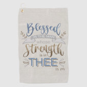 Psalm 84:5 - Gezegeld is het Man Golfhanddoek (Voorkant)