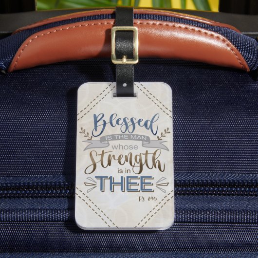 Psalm 84:5 - Gezegend is de Mens Bagagelabel (Voorkant Insitu 2)