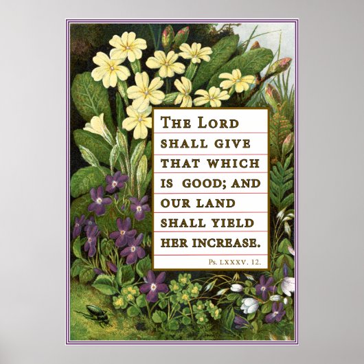 Psalm 85:12 Victorian Scripture Poster (Voorkant)