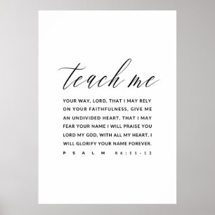 Psalm 86:11-12 Bijbel Verse Wall Art, Poster