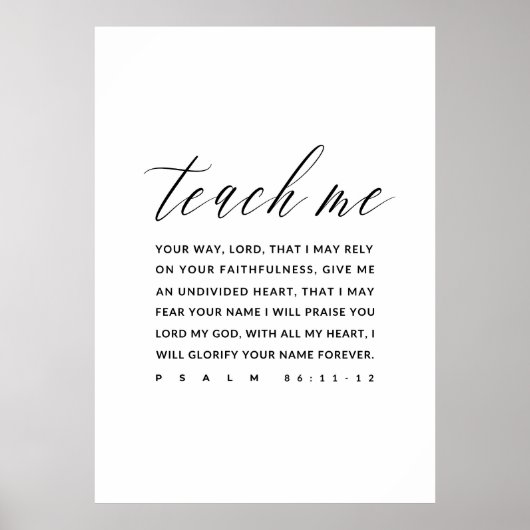 Psalm 86:11-12 Bijbel Verse Wall Art, Poster (Voorkant)