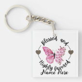 Psalm 88:4 Gezegende zeer geliefde aangepaste vlin Sleutelhanger (voorkant)