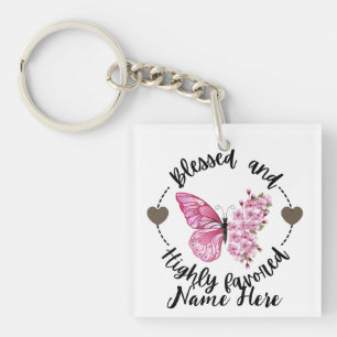 Psalm 88:4 Gezegende zeer geliefde aangepaste vlin Sleutelhanger