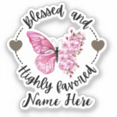 Psalm 88:4 Gezegende zeer geliefde aangepaste vlin Sticker (Voorkant)