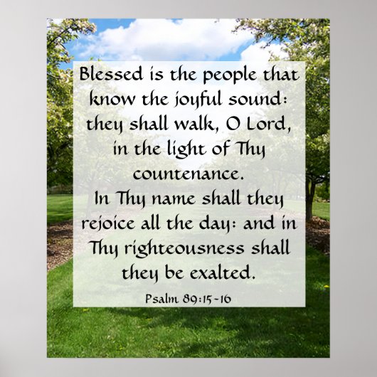 psalm 89:15-16 poster (Voorkant)