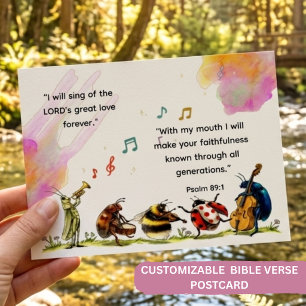Psalm 89:1 Lief Insecten Orkest Christelijke Bijbe Briefkaart
