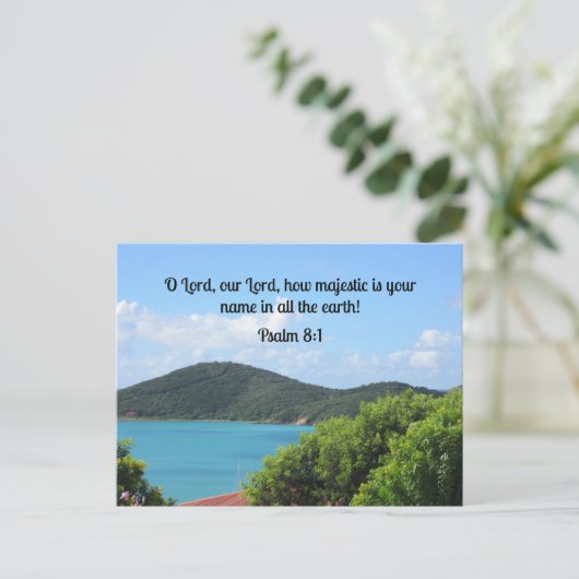 Psalm 8:1 O Heer, onze Heer, hoe majestueus is Briefkaart (Staand voorkant)