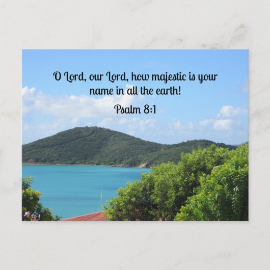 Psalm 8:1 O Heer, onze Heer, hoe majestueus is Briefkaart (Voorkant)