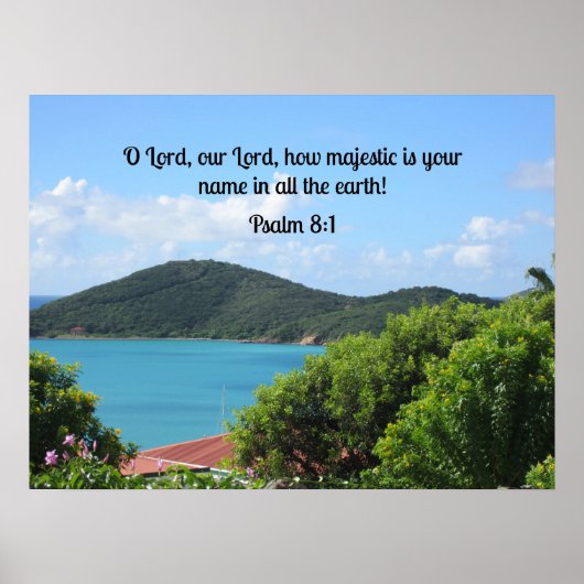 Psalm 8:1 O Heer, onze Heer, hoe majestueus is Poster (Voorkant)