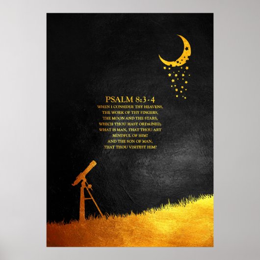 Psalm 8:3-4 Bijbelversie Poster (Voorkant)