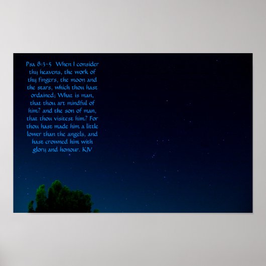 Psalm 8:3-5 poster (Voorkant)