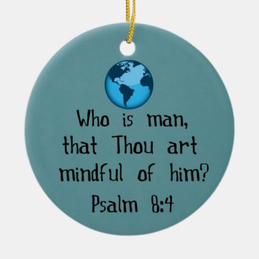 Psalm 8:4 keramisch ornament (Voorkant)