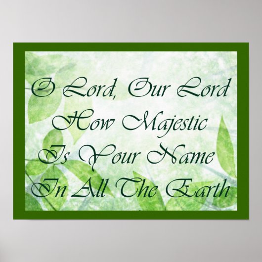 Psalm 8:9 Hoe groot is Jouw naam? Poster (Voorkant)