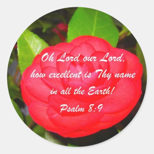 psalm 8:9 ronde sticker (Voorkant)
