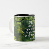 Psalm 8:9O Lord, Hoe Majestic is Jouw naam Tweekleurige Koffiemok (Voorkant links)