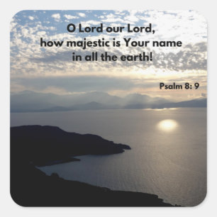 Psalm 8 Majestic Name Bible Verse Vierkante Sticker