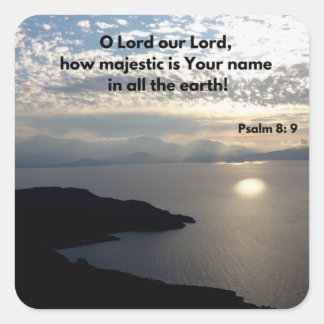 Psalm 8 Majestic Name Bible Verse Vierkante Sticker