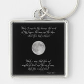 Psalm 8, verses 3 en 4 en de volle maan sleutelhanger (Voorkant)